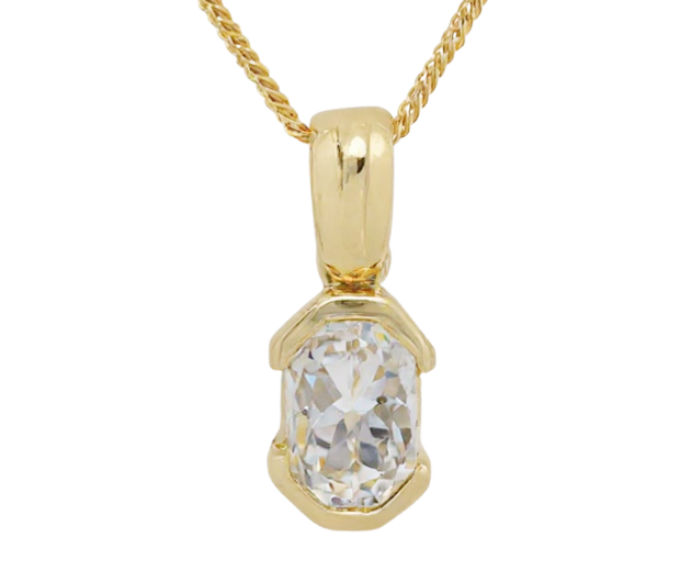 18KT GOLD PENDANT SET WITH 01 WHITE SAPPHIRE 